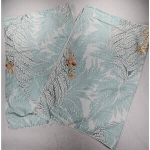 Sources By Yves Delorme Paris 2 Standard Shams Tropical Botanical Aqua Coral